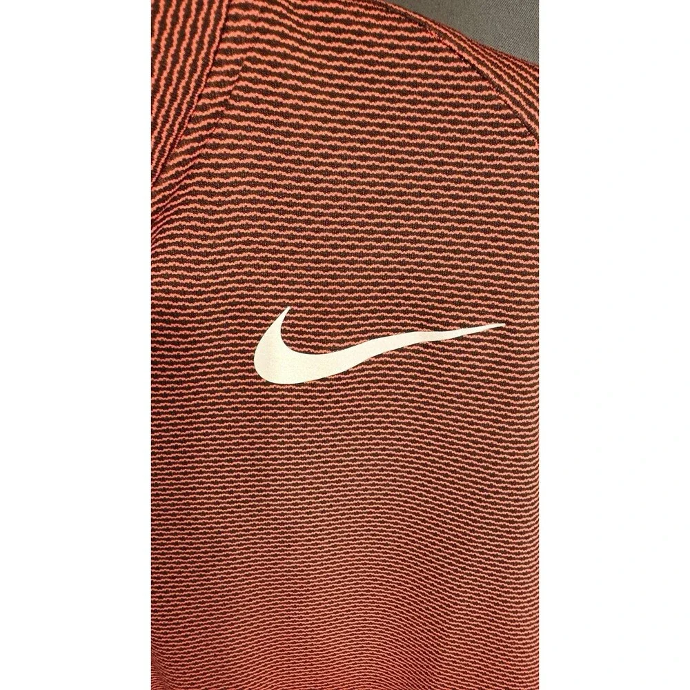 Nike Golf Dri-Fit Men's Large 1/4 Zip Long Sleeve Pullover Shirt Orange/Black